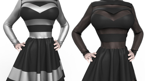 Marvelous Designer Garment: Bad Girl Dress (Dynamic 3D Clothing)