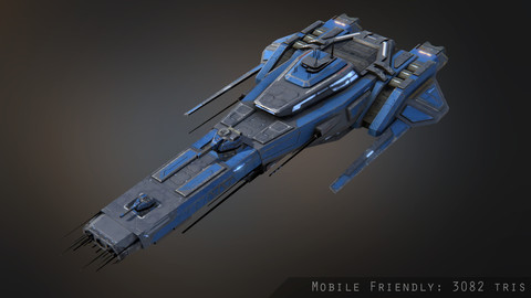 Templar Frigate Low-poly 3D model