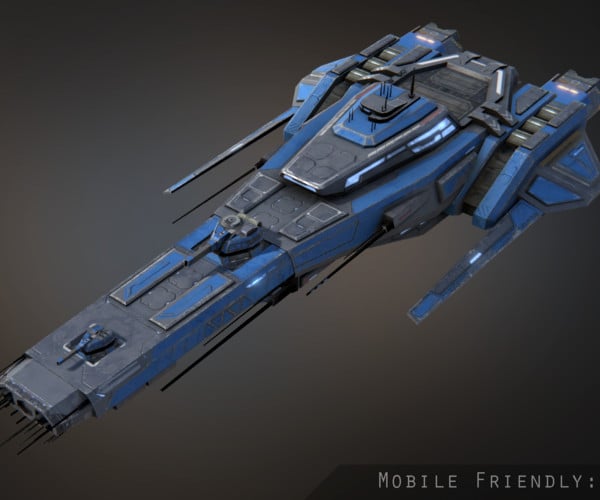 ArtStation - Templar Frigate Low-poly 3D model | Game Assets