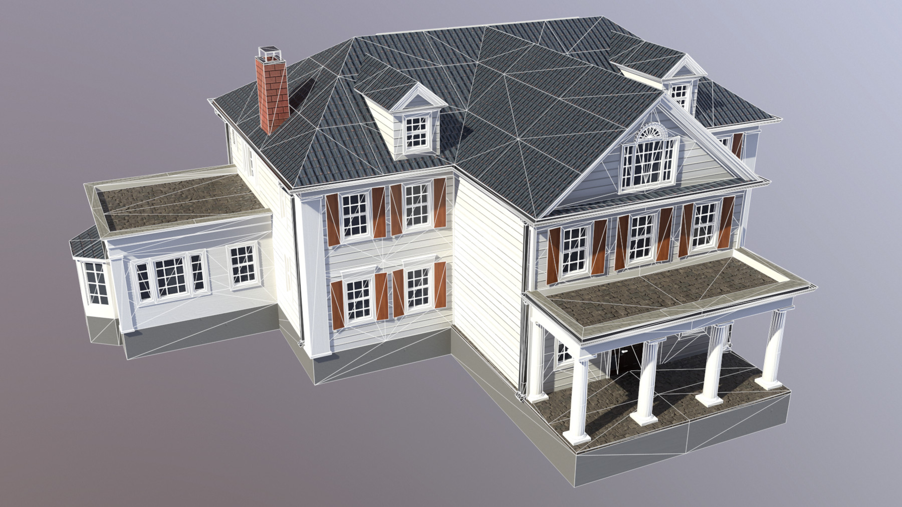 Artstation Modern Suburban House Collection Low Poly 3d Model Game Assets