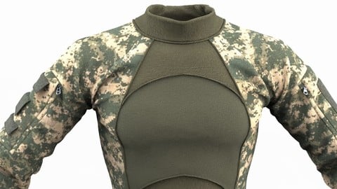 Dynamic Military Combat Shirt - Marvelous Designer Clothing Template