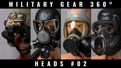 Military Gear 360° photo references - Soldier Heads #02