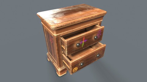 Chest of Draws (PBR Game Ready)
