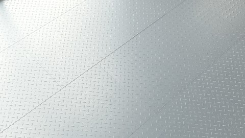 A floor made of sheets of corrugated metal