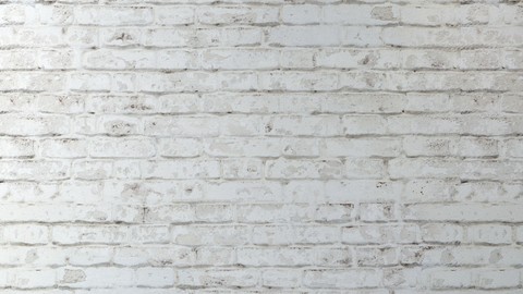 Aged brick walls of white brick