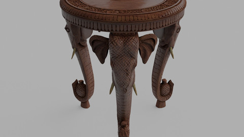 Carved Indian Elephant Table