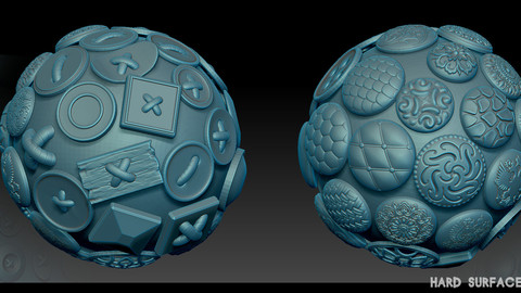 Hard Surface Zbrush Alphas buttons