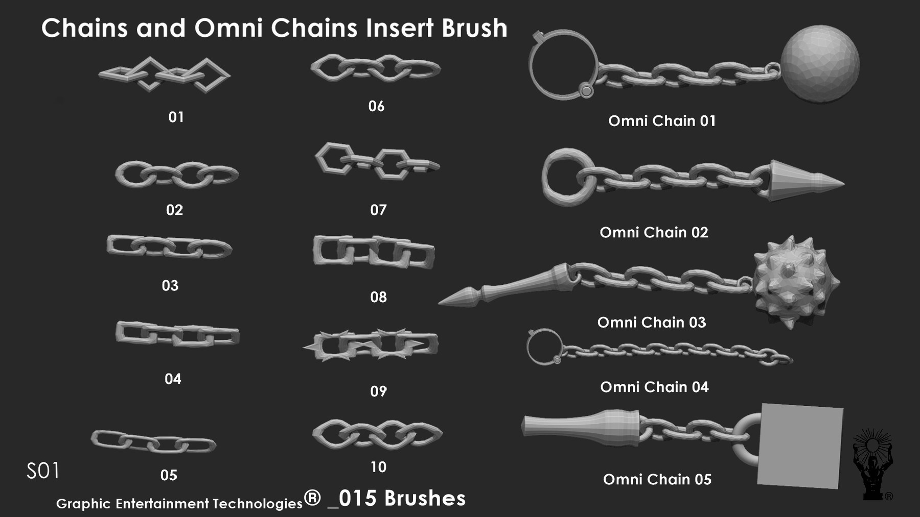 chain insert brush zbrush