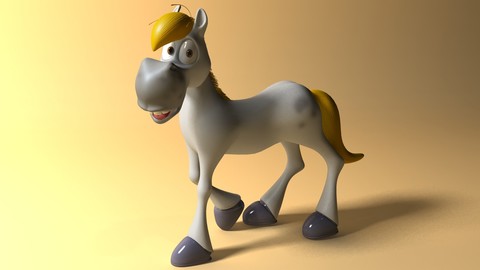 Cartoon horse RIGGED and Animated