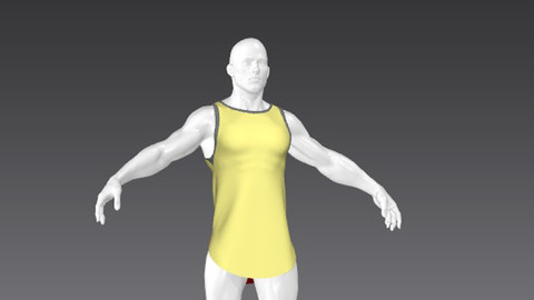 Clothes for Marvelous Designer: Long Vest Muscular for Man