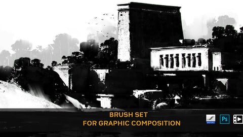 BRUSH SET FOR GRAPHIC COMPOSITION