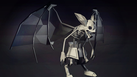 low poly  bat 3d model