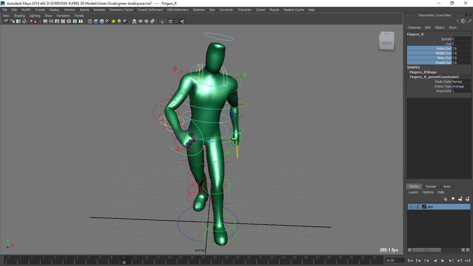 Artstation Green Dude Maya Rig Resources