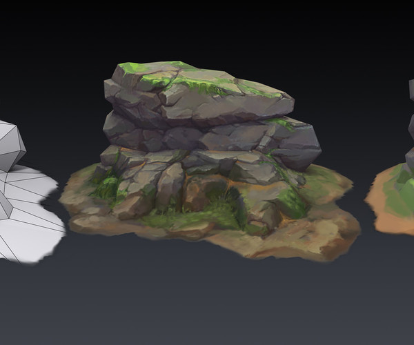 ArtStation - Hand painted stone texture（max、obj、fbx、tga） | Resources