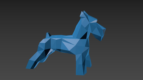 Low Poly Scottish Terrier for 3D Printing