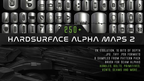 250+ JR Hardsurface Alpha Maps 2