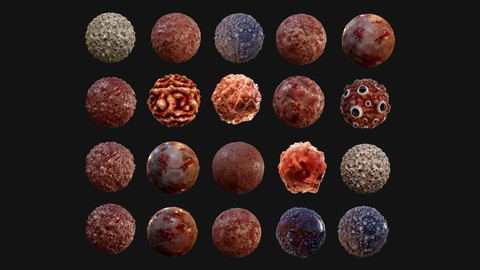20 Bloody Gore Horror Seamless PBR Textures