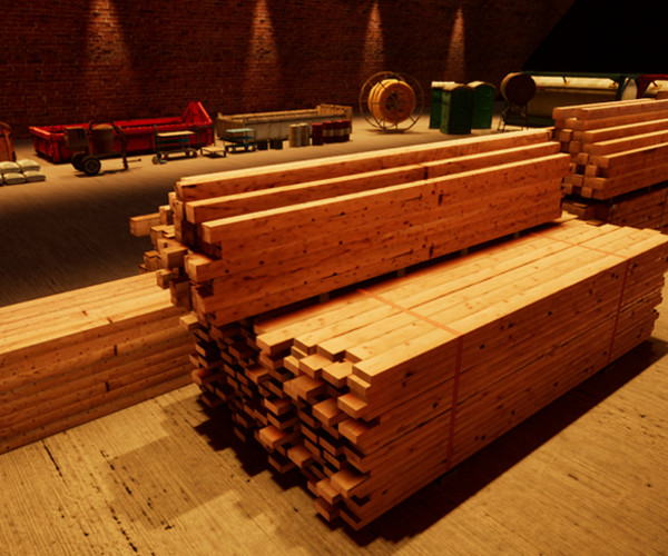 ArtStation Construction Pack Vol. 1 Lumber, Rebar, Warehouse Props Game Assets