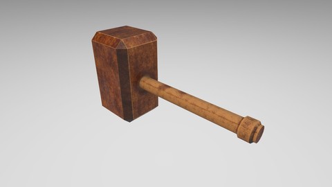 Low-poly Wood hammer
