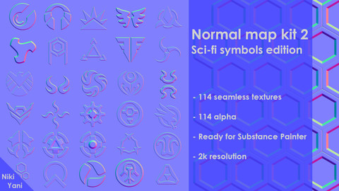 Normal map kit 2 Sci-fi symbols edition