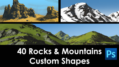 Rocks & Mountains Custom Shapes Set