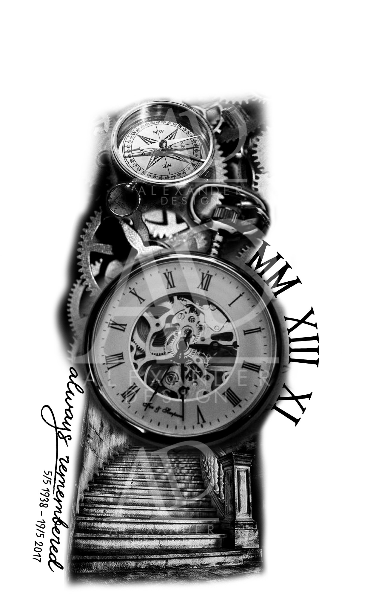 ArtStation clock artwork (sleeve tattoo) Artworks