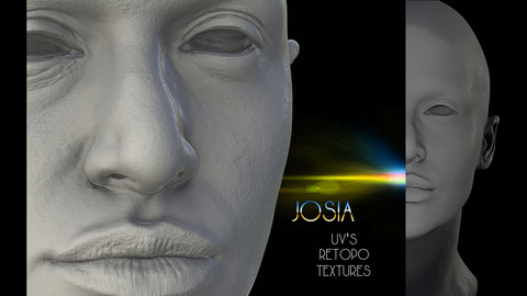 Josia Head Model - Cleaned up scan/retopo/UVs