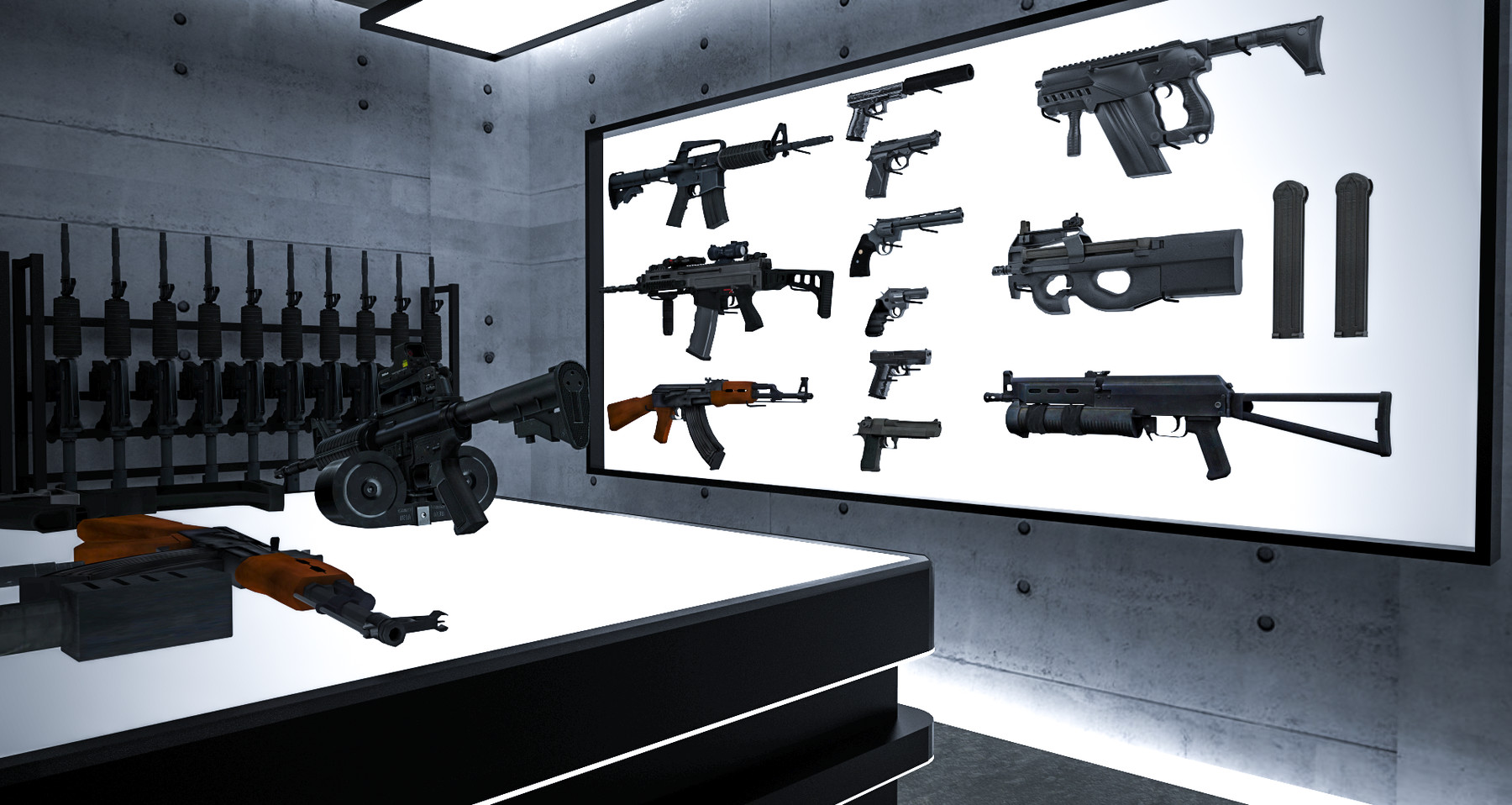ArtStation Weapons Storage Room 3D Interior Game Assets