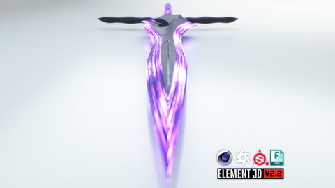 Magical Crystal Sword with Glowing Blade Low Poly 3D Model