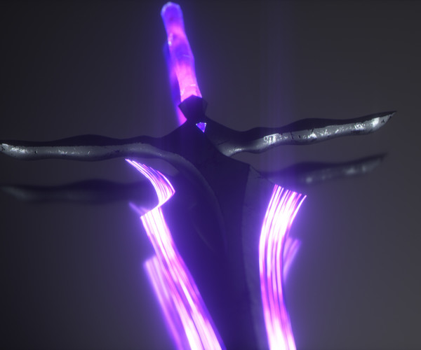 ArtStation - Magical Crystal Sword with Glowing Blade Low Poly 3D Model ...
