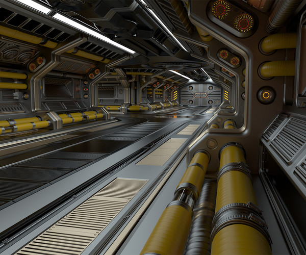 ArtStation - Sci Fi Modular Corridor 3D model | Game Assets