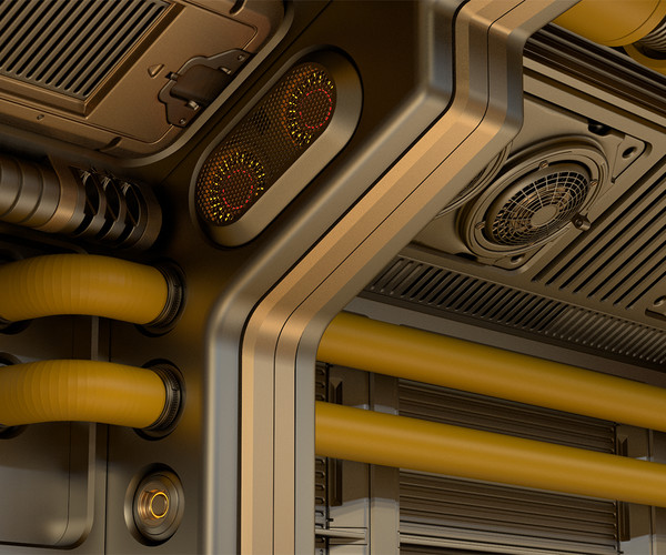 ArtStation - Sci Fi Modular Corridor 3D model | Game Assets