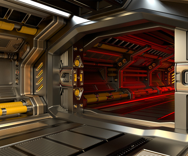 ArtStation - Sci Fi Modular Corridor 3D model | Game Assets