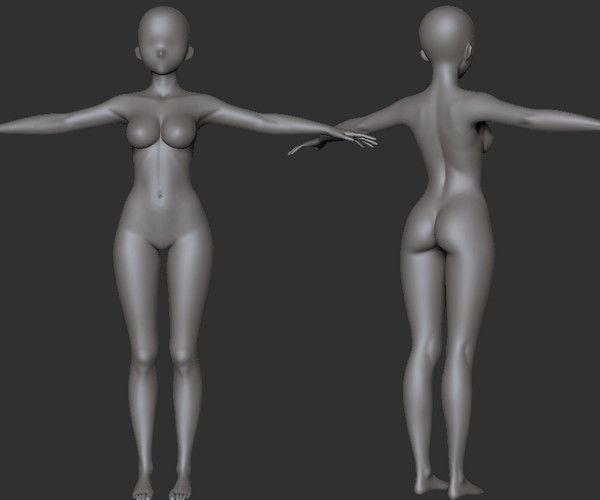 ArtStation - Anime Girl Base mesh with Highpoly | Resources