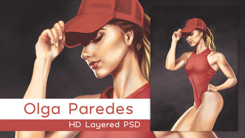 Fitness Girl Olga Paredes Layered PSD