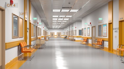 Hospital Hallway 2 Modular 3D Model