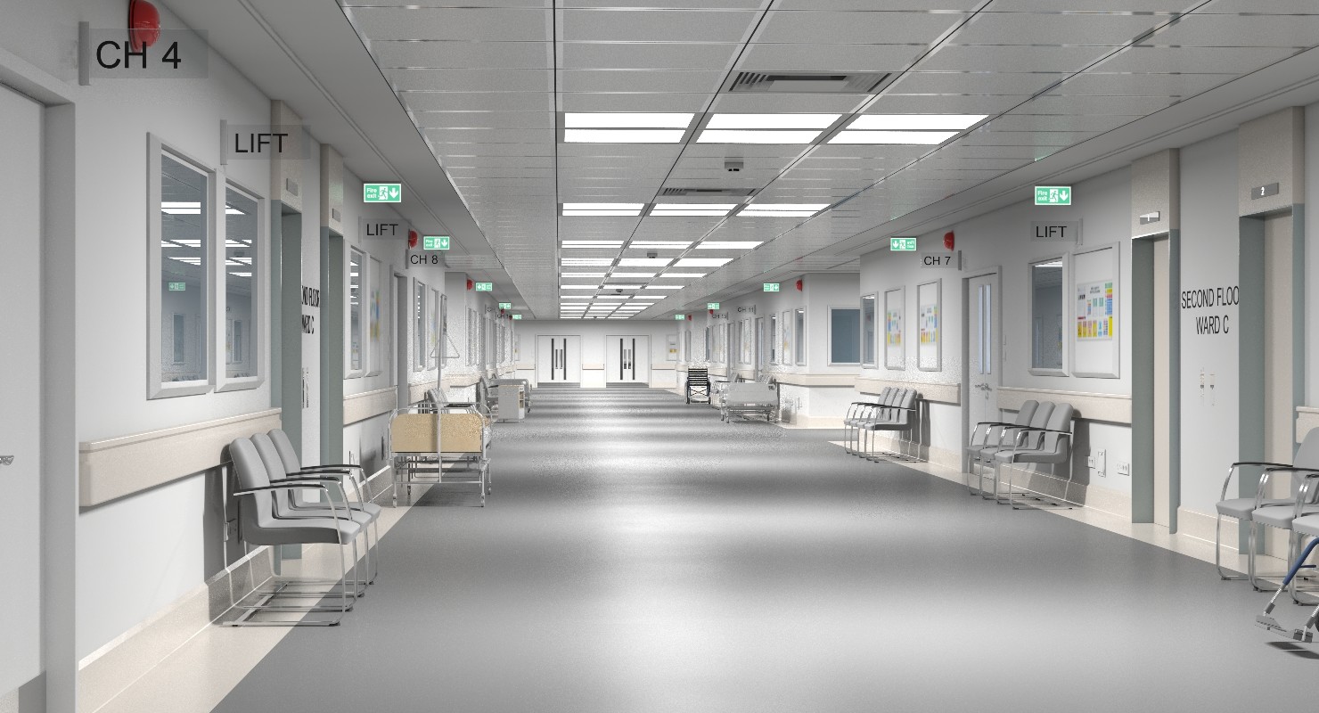 Giimann . - Hospital Hallway 4 Modular 3D Model