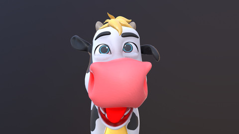 Asset - Cartoons - Character - Cow - Rig - 3D Models