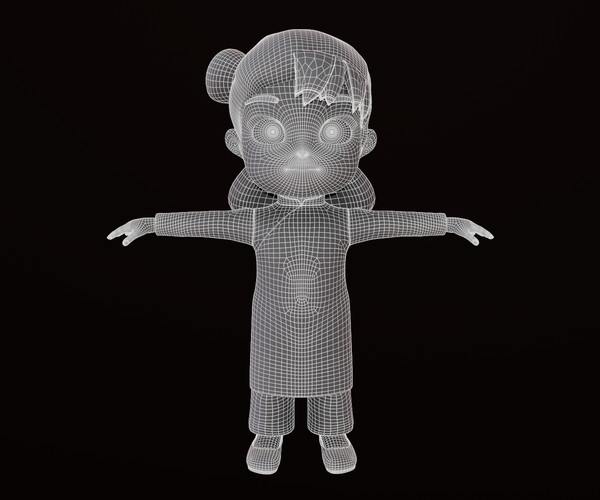 ArtStation - Asset - Cartoons - Character - Girl - Baby - Rig - 3D ...