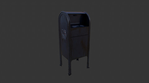 Old US Mailbox - Lowpoly (PBR)