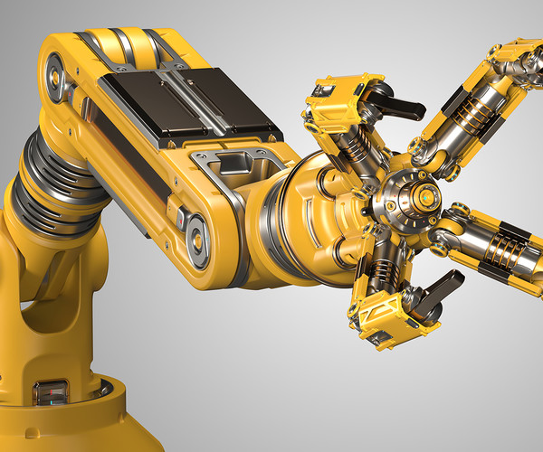 ArtStation - Robotic Arm Rigged and Animated (3ds Max, FBX, OBJ ...