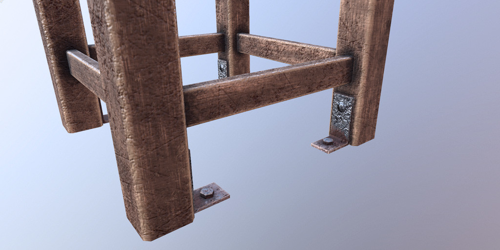 ArtStation - Old bloody stool Low-poly 3D model | Resources