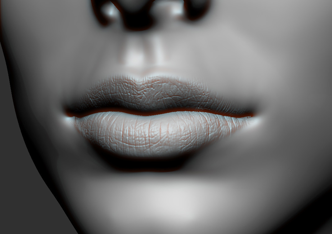 lips texture zbrush