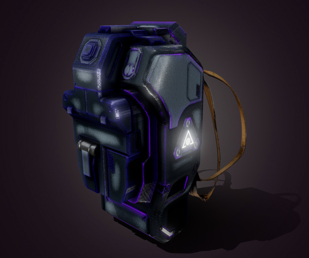 Sci-Fi Backpack made in Zbrush, UV made in Blender and textures in Substanc...