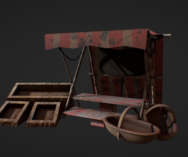 ArtStation - Medieval Market Stand | Game Assets