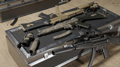 MP5 A2 - Game Ready - Low Poly