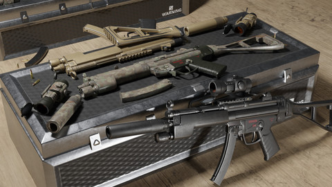 MP5 A3 - Game Ready - Low Poly