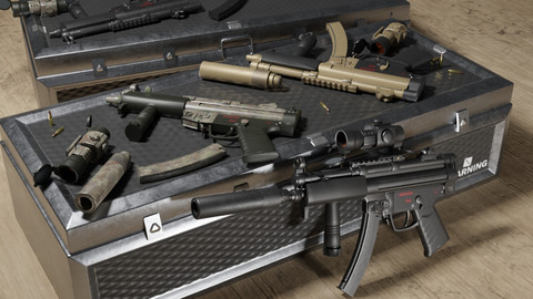 MP5 A4 - Game Ready - Low Poly