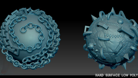 Hard Surface low poly Zbrush chains