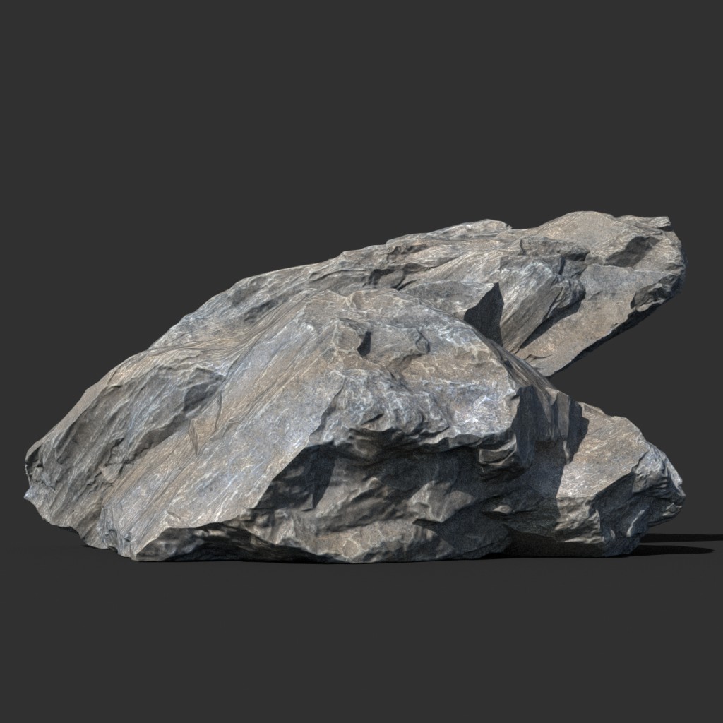 Artstation - Low Poly Sharp Blocky Gray Rock Formation Pack 